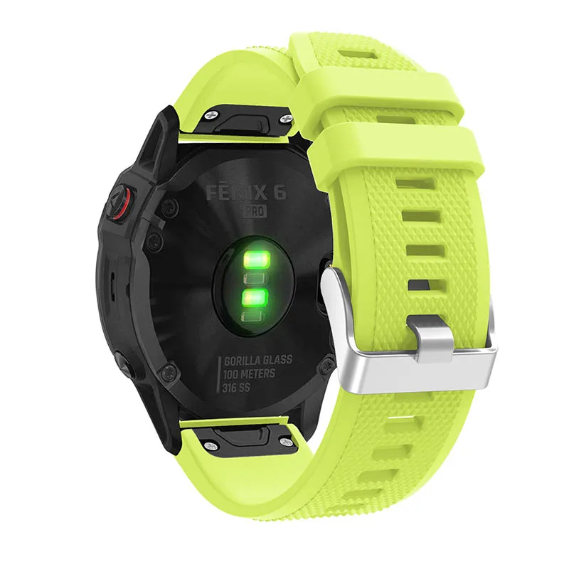 Для Garmin Fenix 6 Pro 5 Plus легкий силиконовый ремешок для часов Garmin Forerunner 935/945 22 мм быстросъемный браслет - Цвет: Green