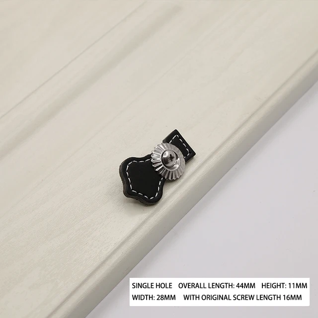1PCS Leather Handle Bag Handle Drawer Door Knob Brown Black Furniture Handle Hardware Decoration Zinc Alloy Cabinet Dresser MBS0041-7