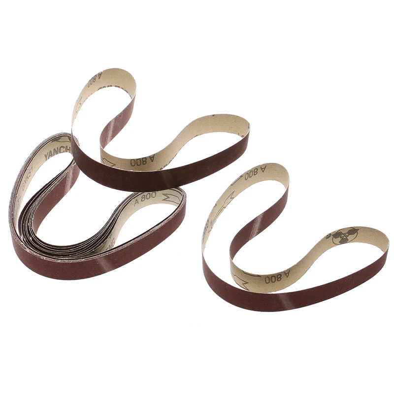 DWZ 10Pcs 1'' x 30'' 760 x 25mm 800 Grit Sanding Belts Strip Oxide Paper Abrasive 