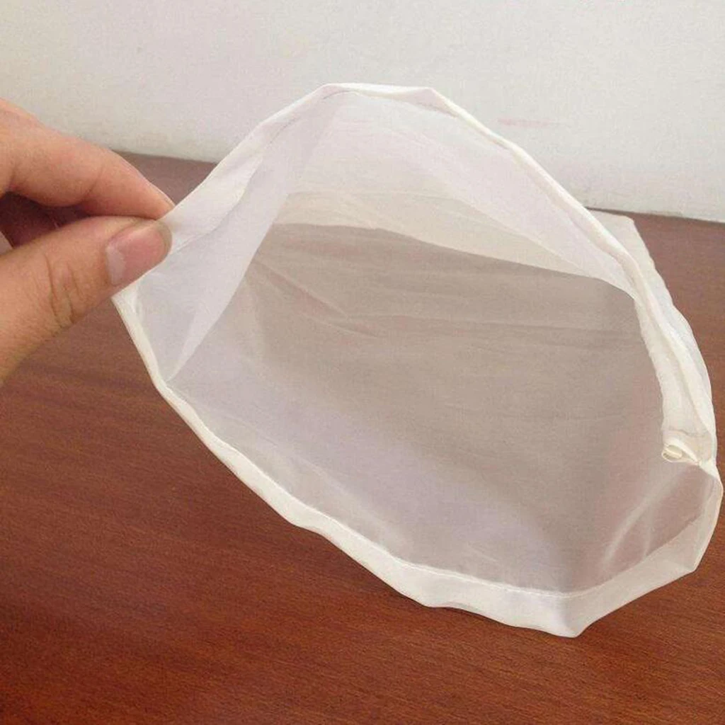2 Pcs Milk Fine Nylon Strainer Bag Juices Cheese Filter Mesh Cloth 15x20cm/5.90x7.87''
