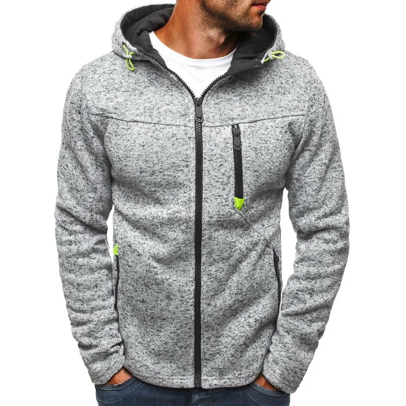 Men Classic Hoodies Sweatershirt Autumn Zipper Patchwork Cardigan Sweatershirt Male Causal Streetwear Hip Hop Streetwear