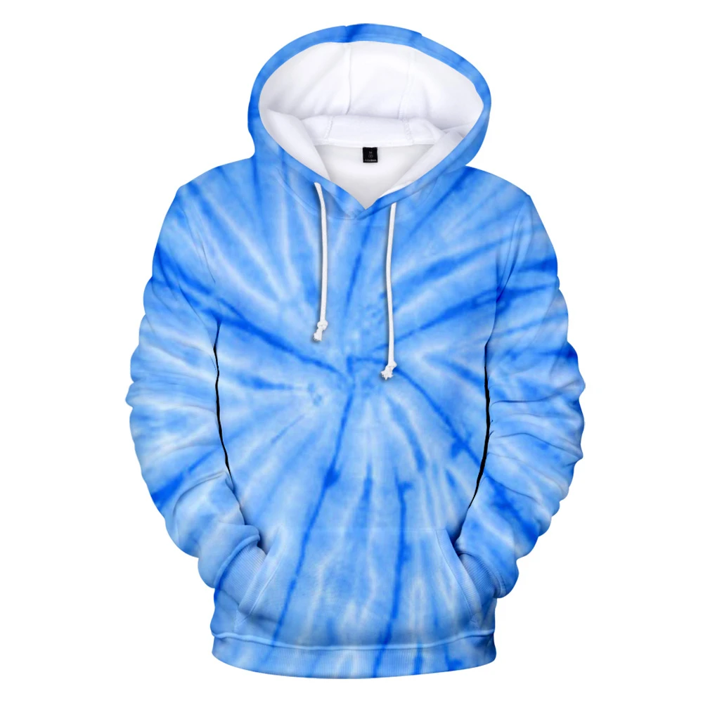 Осенняя удобная толстовка с 3D принтом tie-dye, Мужская/Женская Повседневная Синяя толстовка с 3D принтом tie-dye, зимняя уличная одежда