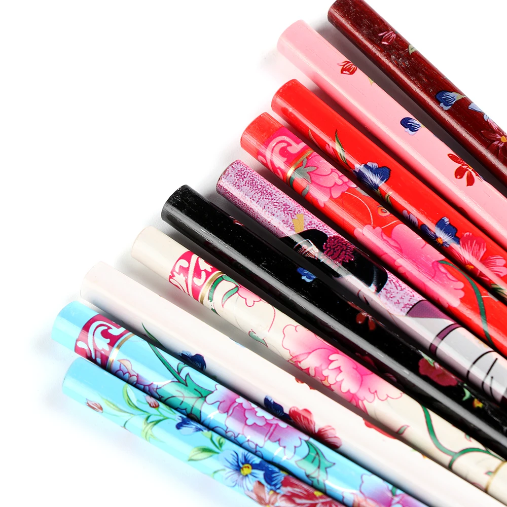 Handmade Hair stick Vintage Painting hairpin Colorful Natural wood for women Japanese hairpin Wood Chinese hair stick 2Pcs/Set