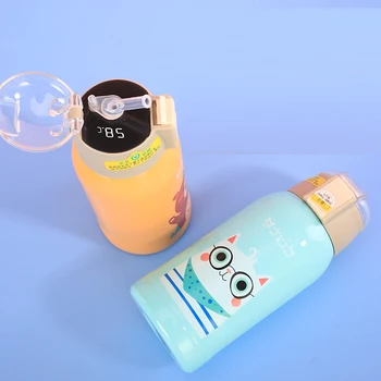 

Magic Temperature Display Vacuum Cup Cartoon Intelligent Children's Thermos Cup With Straw Smart Student Hot Water Bottle Cup