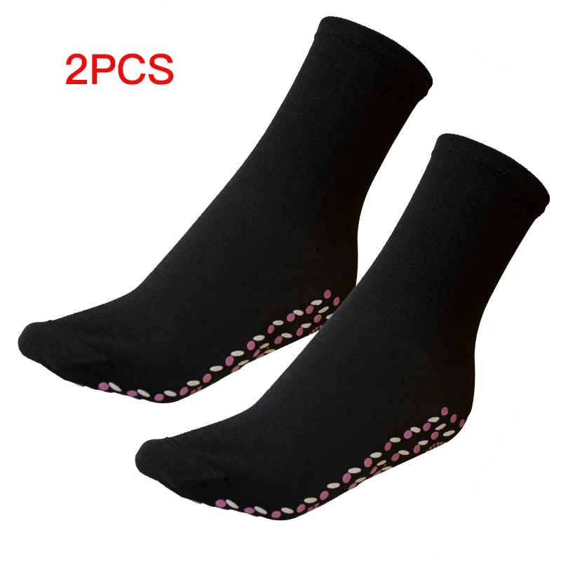 black 2 pair Новые Самонагревающиеся Носки для здоровья турмалиновые магнитотерапевтические удобные и дышащие массажные зимние теплые носки для ухода за ногами - Цвет: black 2 pair