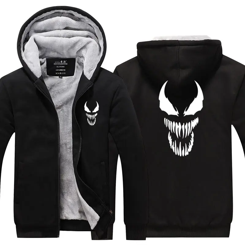 Venom комикс Герой Толстовка Куртка пальто зима флис толстые теплые толстовки с длинным рукавом размера плюс - Цвет: Style 5