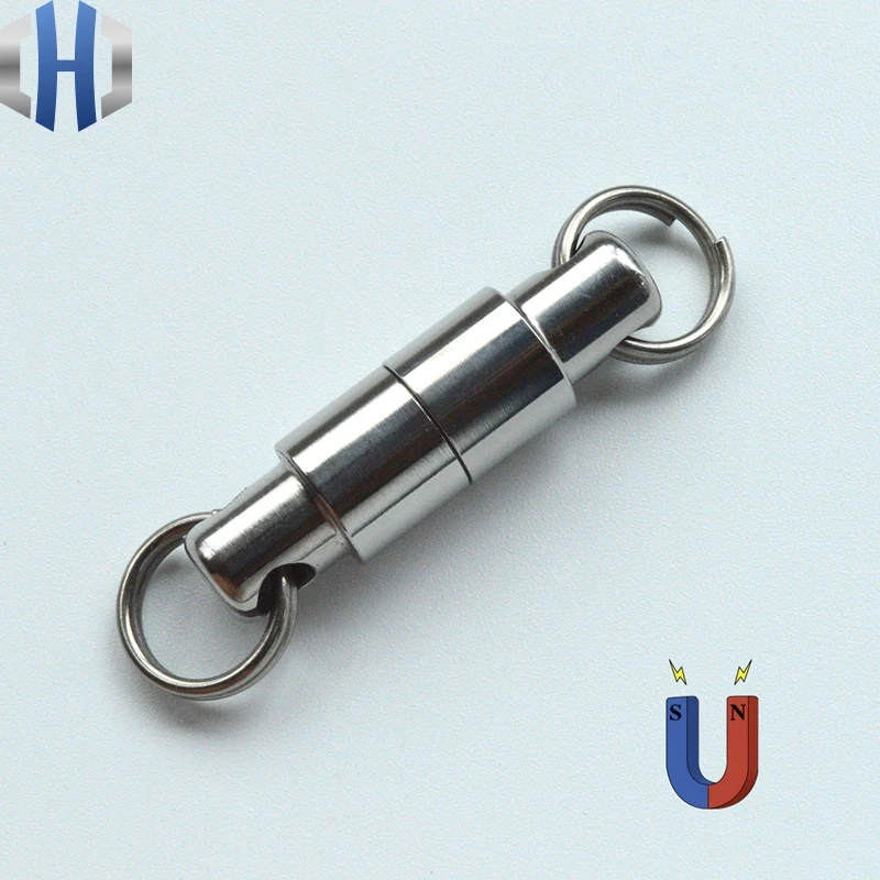

New Arrival Iron Super Magnetism Tool EDC Titanium Alloy Double Detachable Design Keychain With Magnet EDC Luxury Key Ring