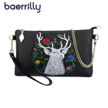 

2020 Fashion Genuine Leather Woman Shoulder Bags Flowers Women Wallet Long Clutch Bags Female Crossbody Bag Small Bag For Phone