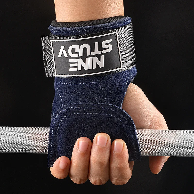 New Leather Gym Gloves Pull-ups Lifting Gymnastic Crossfit Anti-Skid Belt Wraps Support Palm Protection Pads Fitness Accessories gym gloves compression gloves