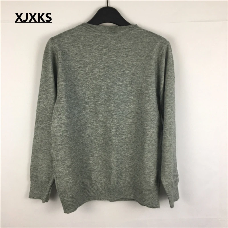 XJXKS New Fashion Women Sweater Emboridery Women Wool-blends Knitwear Jumper Knitted Sweater Women Sweaters And Pullovers