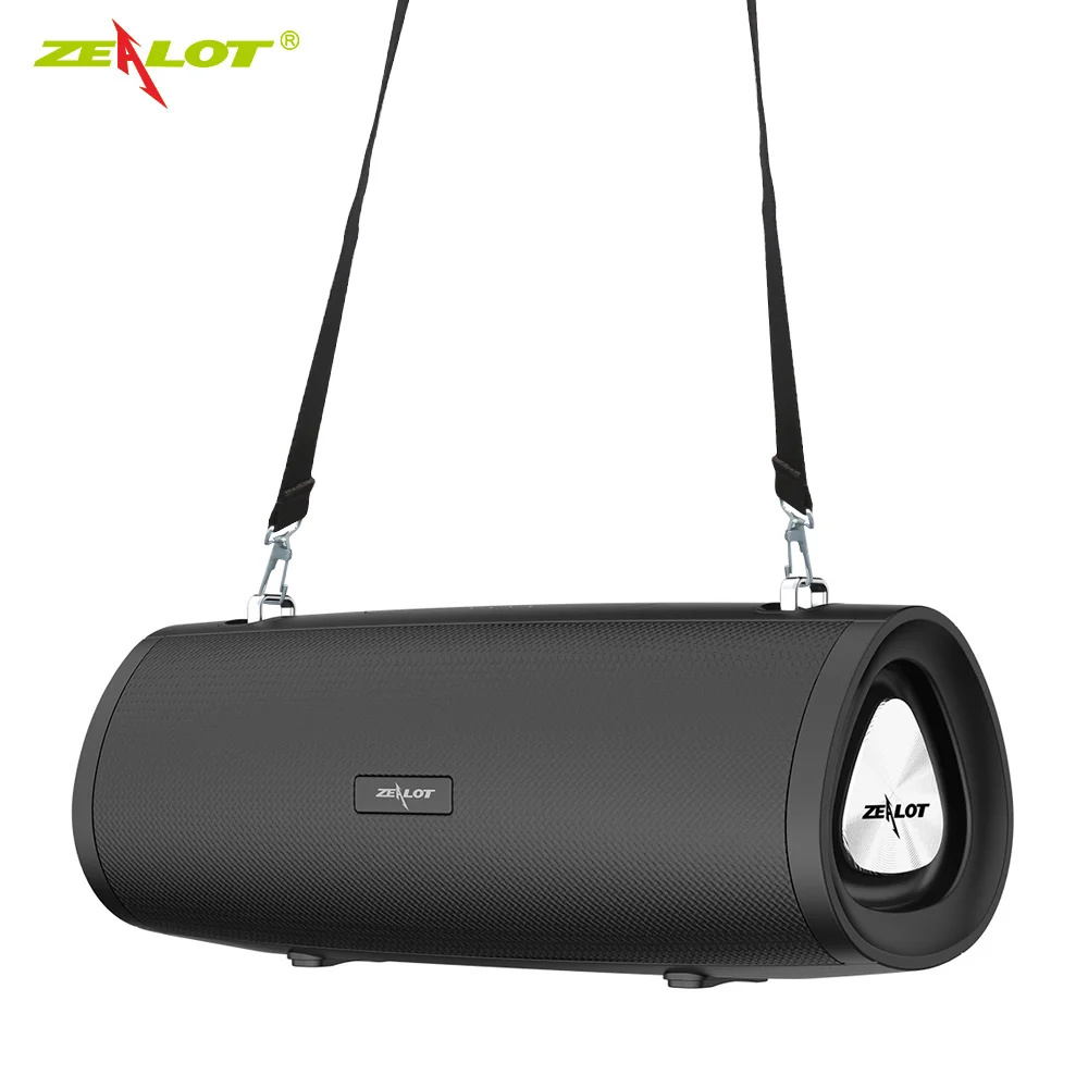 ZEALOT-altavoz portátil S38 Hifi, Bluetooth, Subwoofer, Boombox, inalámbrico, con correa para el hombro, compatible con TWS, TF, unidad Flash USB
