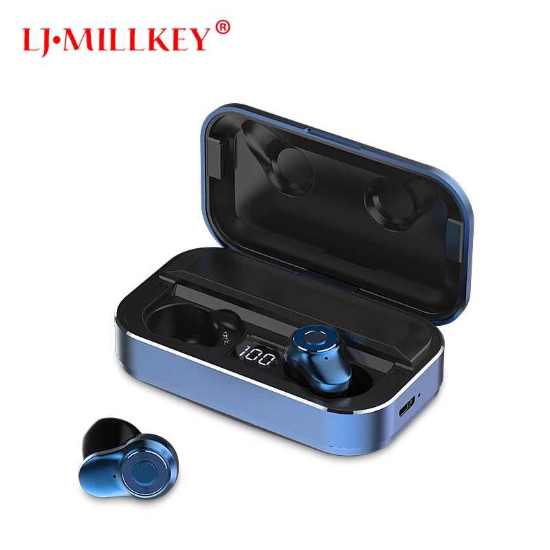 

2019 TWS True Wireless earbuds Sport 5.0 Bluetooth Earphones IPX7 Waterproof with mic 3500mAh charging box Power Bank YZ284