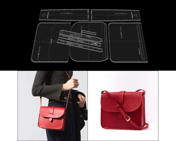 

Practical Acrylic Crossbody Shoulder Bag Transparent Templates Leather Craft Pattern Stencil design for Making