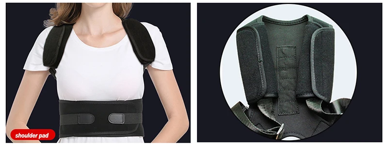 Shoulder strap Lengthen Posture Corrector Magnetic Therapy Brace Shoulder Man woman support spine support belt Back pain lumbar support belt - Color: Shoulder strap