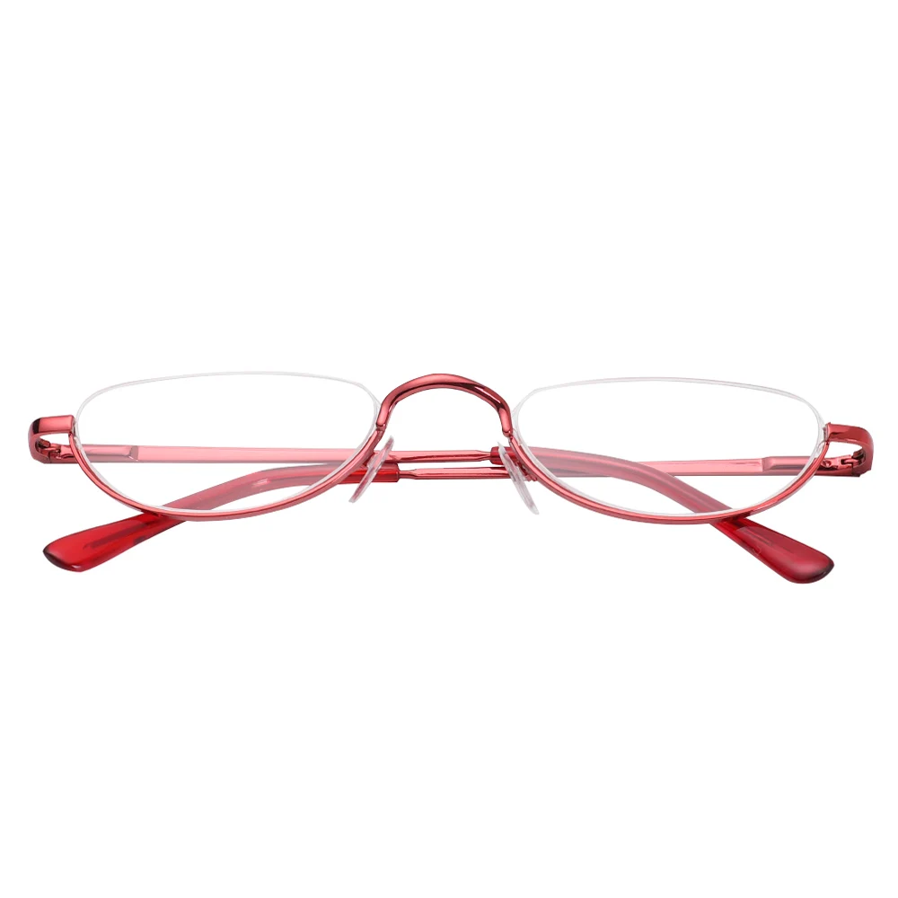 Cat Eye Lesebrille Frauen Männer Metall Halb Rahmen Presbyopie Brillen Weiblich Männlich Halb Randlose Hyperopie Brillen Heißer – Detail 5