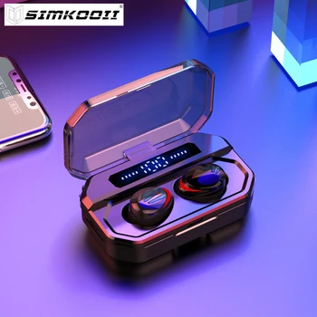 

SIMKOOII F8 True Wireless Earbuds Bluetooth 5.0 Earphones in-Ear TWS Stereo Heatsets with Smart LED Display Charging Case Mic