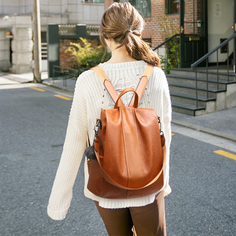 Yogodlns, новинка, женский рюкзак из искусственной кожи, чистый цвет, женская модная школьная сумка для путешествий, женская сумка-тоут для книг, Повседневная сумка на плечо