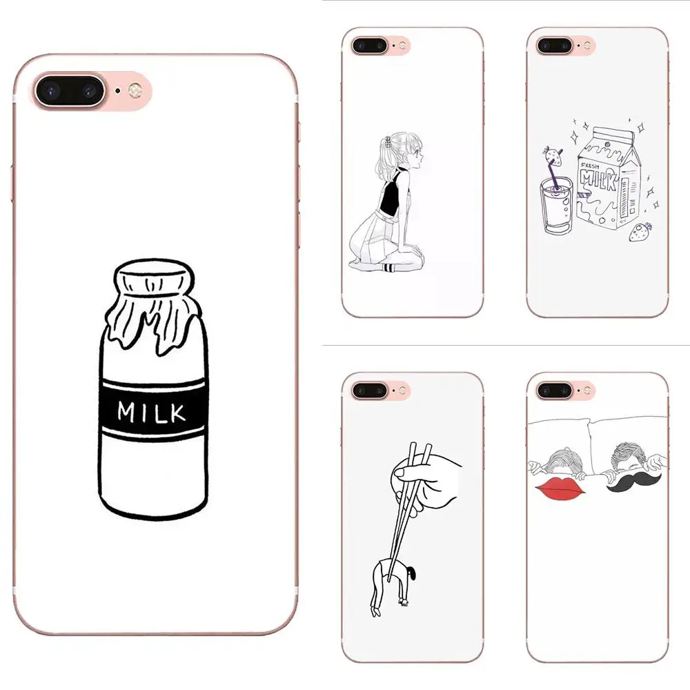 Мягкий ТПУ телефон для Xiaomi Mi3 Mi4 Mi4C Mi4i Mi5 Mi 5S 5X 6 6X A1 Max Mix 2 Note 3 4 Milk Smile Girl | Мобильные