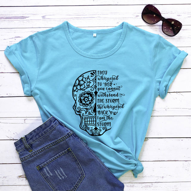 THEY WHISPERED TO HER SKULL T-SHIRT