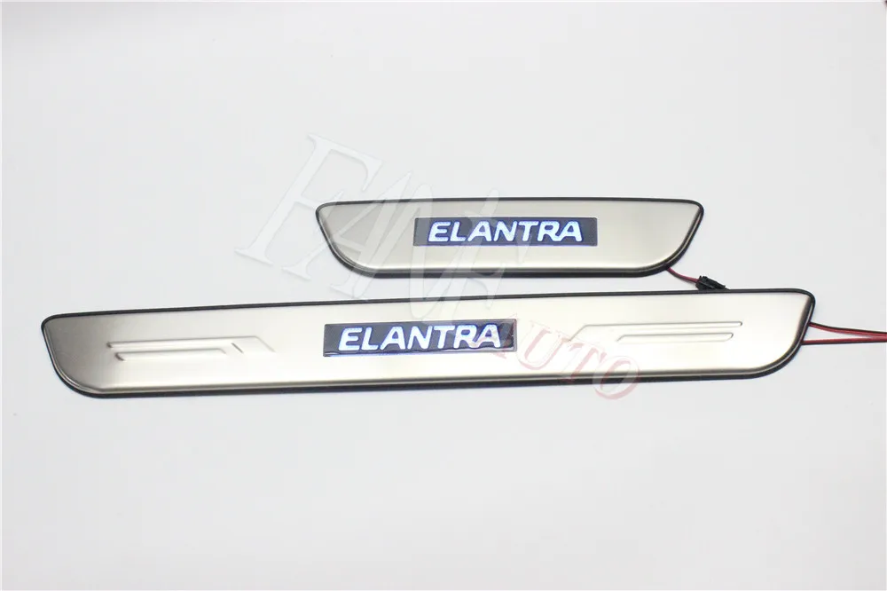 Нержавеющая сталь Led порога Накладка защита порогов защитная накладка для hyundai Elantra