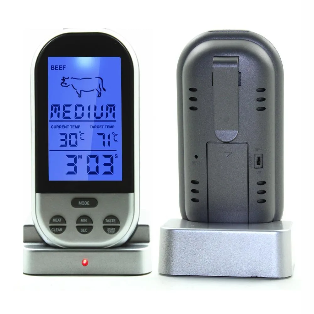 

Wireless Digital LCD Display BBQ Thermometer Kitchen Barbecue Digital Probe Meat Thermometer BBQ Temperature Tool 2 Colors