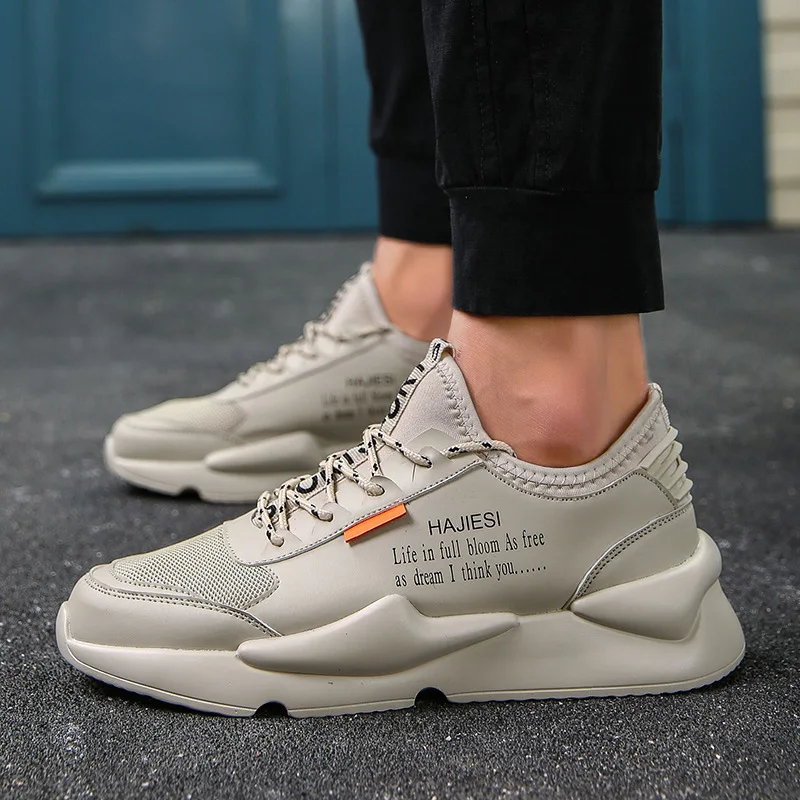 

MEN'S SHOES 2019 Winter New Style Thick Bottomed Athletic Shoes Trend Fashion And Personality Mesh Breathable Casual Running Sho