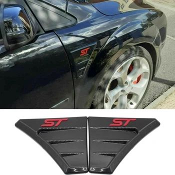 

for Ford Focus MK 2 2004-2012 ST Style Bright Black Side Wing Fender Air Flow Grill Intake Vent Trim