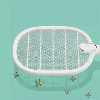

Portable Electric Mosquito Swatters Rechargeable Led Insect Bug Fly Mosquito Dispeller Killer Racket 3-layer Net Bug Zapper
