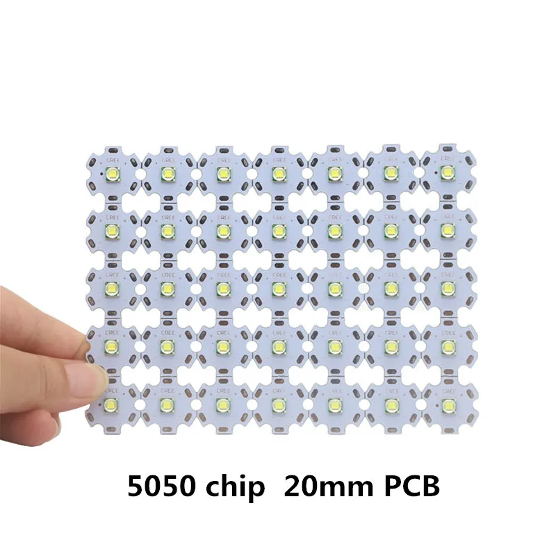 CREE XML XM-L T6 светодиодный U2 1-3 Вт SMD 5050 45mil Белый высококачественный светодиодный алюминиевый подложка чип с 10 мм 16 мм 20 мм белый PCB
