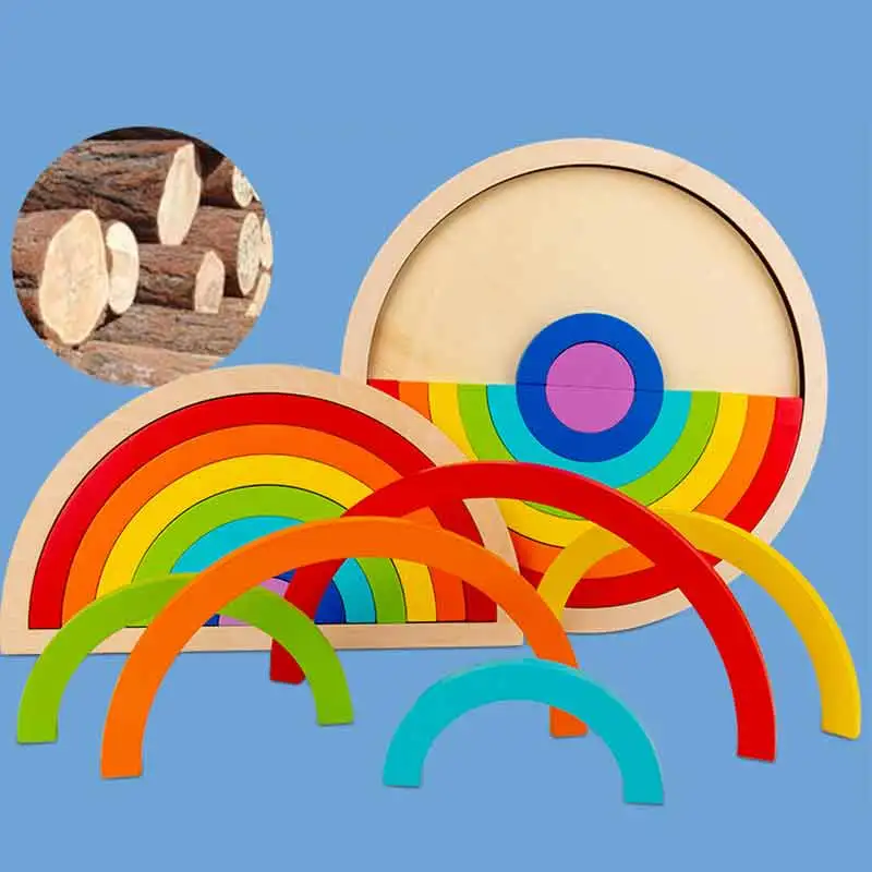 

Wooden Jigsaw Puzzle Board Set Colorful Baby Educational Toys for Children Learning Developing Toy