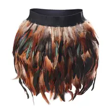 Multi-layer Feather Skirt Waist Belt Art Cosplay Sexy Dance Rave Body Bondage Garter Plus Size Elastic Harness Dress Halloween