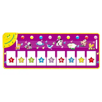 

Children'S Multi-Function Music Blanket Game Carpet Flash Piano Blanket Purple Piano Mat Pedal Dance Blanket Toy