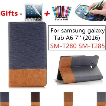 

2016 high quality Patchwork PU leather case for samsung galaxy tab A6 7'' T280 T285 SM-T280 SM-T285 cover case