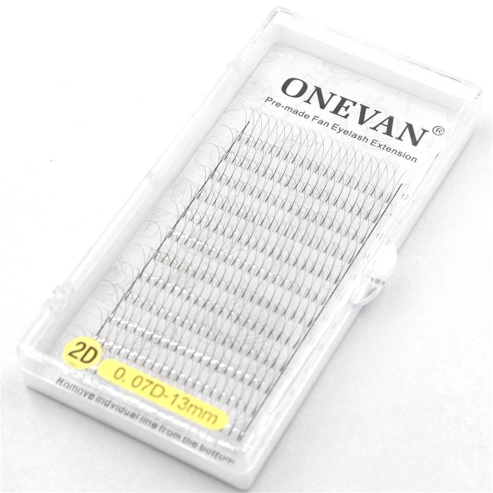 

12 Lines Premium 2D Long Stem Pre Made Russian Volume Fan eyelash extension Russian Volume Premade cilios Lashes extension