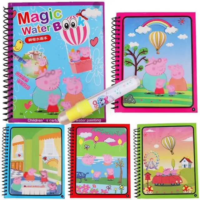 D 1PCS Montessori Coloring Book Doodle& Magic Pen Painting Drawing Board Magic Water Drawing Book For Kids Toys Birthday Gift - Цвет: D