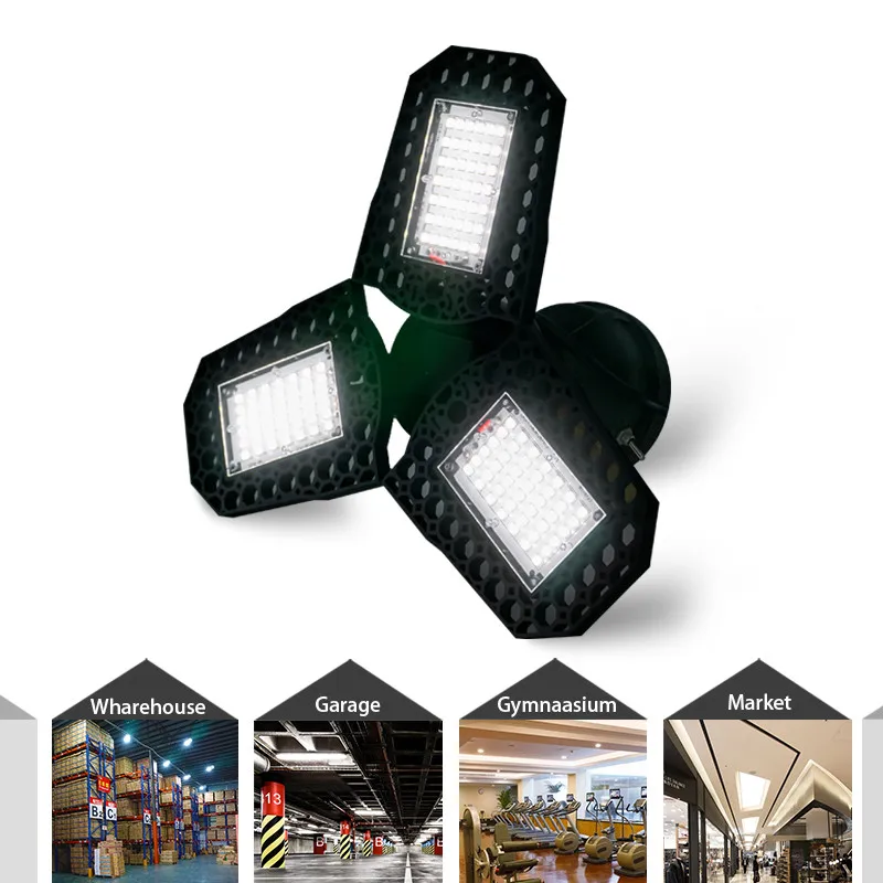 Светодиодный светильник для гаража 80 Вт 60 40 промышленная лампа E27 85 265 в высокая