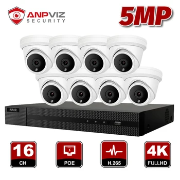 

In Stock Anpviz 16CH 4K NVR 5MP Outdoor Security Turret POE IP Camera CCTV System Kit IP Camera Video Surveillance NVR Kit