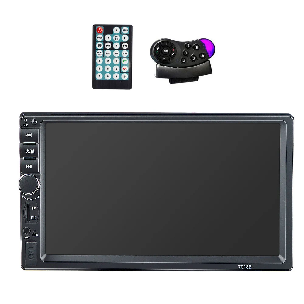 with remote 2 din Автомобильный Радио Bluetooth мультимедийный плеер HD " Авторадио 2din сенсорный экран Авто аудио стерео MP5 USB TF FM камера 7018B - Цвет: with remote