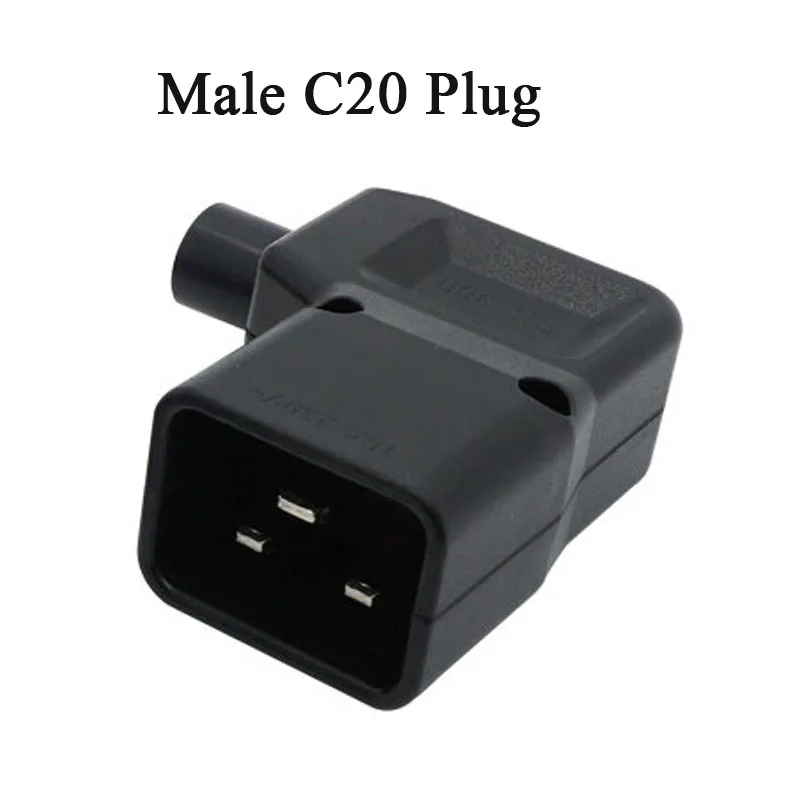 Prise électrique,Connecteur de câblage noir PDU UPS C19 C20, femelle
