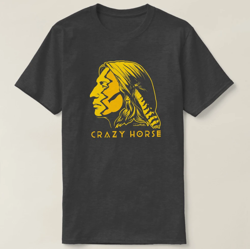 2019 Printed Men T Shirt Cotton Short Sleeve Crazy Horse War Paint T-Shirt Women tshirt | Мужская одежда