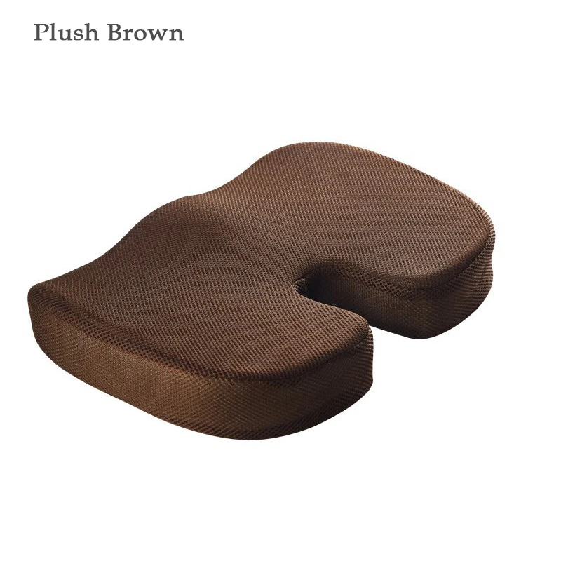 Mesh Brown Нескользящая Ортопедическая подушка для сиденья из пены с эффектом памяти, медленный отскок для офисного кресла, автомобиля, поддержка бедер, защита копчика, подушка для ухода за здоровьем - Цвет: Mesh Brown