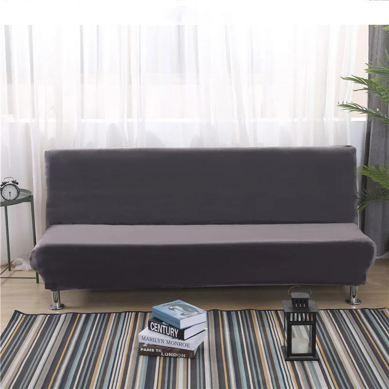 Спандекс бархат диван Чехлы пылезащитный стрейч диван-кровать Чехол для гостиной без подлокотника все включено чехол для дивана - Цвет: Dark Gray