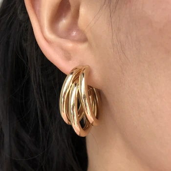 

2020 New Simple Dressing-Up Earrings Gold/Rhodium Plating Trendy Unique Party Jewelry Earrings Daily Earring for Women 2020