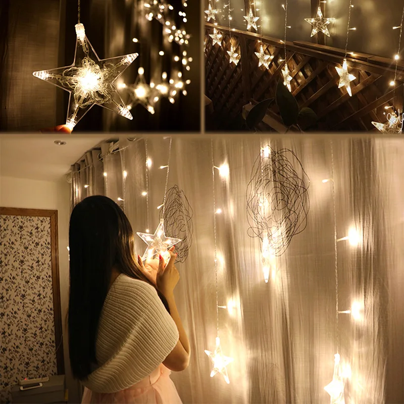 LED Star String Lights para decoração de