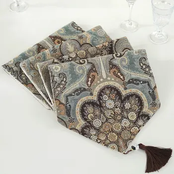 

Modern Luxury Table Runner Tables Decoration European Jacquard Tassel Table Runners Tablecloth Bed Runner TV Cabinet Cover Cloth