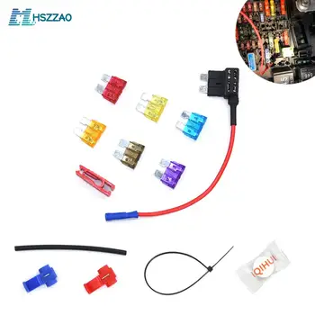 

6 Pack 12V Car Add-a-circuit Fuse Adapter Blade Fuse Holder GPS Navigator Cigarette lighter added Tool kits
