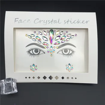 3D Crystal Glitter Jewels Tattoo Sticker Women Fashion Face Body Gems Gypsy Festival Adornment Party