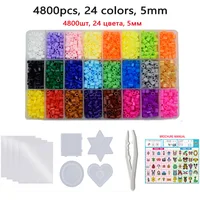 5mm Hama beads 15 24 48color/set perler beads Iron Paper ironing beads Diy  puzzles pegboard Handmade toys for girls 1