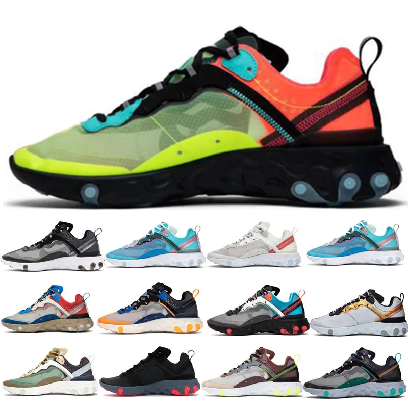 

2019 UNDERCOVER x Upcoming React Element 87 Pack White Sneakers Brand Men Trainer Men Women Designer Running Shoes Zapatos size