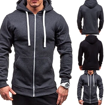 

Mens Coats And Jackets Zipper Tracksuits Hooded Jacket Windbreaker Hoodie Male Autumn Spring Outerwear Gray Coat Size